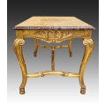 Large 19C French Giltwood Marble Top Center Table image 5