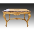 Large 19C French Giltwood Marble Top Center Table image 8