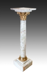 Large 19C French Onyx Gilt Bronze Pedestal