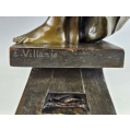 Large 19C French Patinated Bronze Sculpture E.Villanis ( 1858-1914 )Love of Art image 9