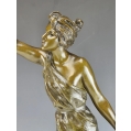 Large 19C French Patinated Bronze Sculpture E.Villanis ( 1858-1914 )Love of Art image 10