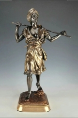 Large 19C French Patinated Orientalist Bronze Sculpture Pinedo ( 1840-1916 )