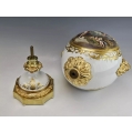 Large 19C French Sevres H/P Porcelain Gilt Bronze Vase Signed image 2