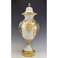 Large 19C French Sevres H/P Porcelain Gilt Bronze Vase Signed image 10