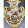 Large 19C French Sevres H/P Porcelain Gilt Bronze Vase Signed image 14