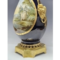 Large 19C French Sevres Porcelain Cobalt Gilt Bronze Vase image 2