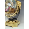 Large 19C French Sevres Porcelain Cobalt Gilt Bronze Vase image 6