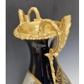 Large 19C French Sevres Porcelain Cobalt Gilt Bronze Vase image 8