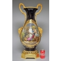 Large 19C French Sevres Porcelain Cobalt Gilt Bronze Vase image 9