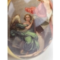 Large 19C Imperial Russian Porcelain Easter Egg Christ Ascension image 9