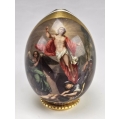 Large 19C Imperial Russian Porcelain Easter Egg Christ Ascension image 11