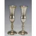 Large 19C Pair Russian Silver Engraved Flutes image 7