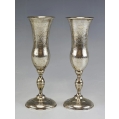 Large 19C Pair Russian Silver Engraved Flutes image 8