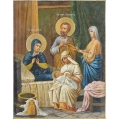 Large 19C Russian Icon Birth of Blessed Virgin Mary image 5