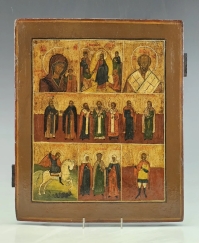 Large 19C Russian Orthodox Icon of The Selected Saints