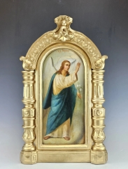 Large 19C Russian Orthodox Icon St. Archagel Gabriel
