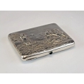 Large 19C Russian Silver Cast Cigarette Case image 8