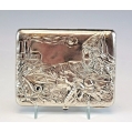 Large 19C Russian Silver Cast Cigarette Case image 10