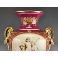 Large Antique Austrian Royal Vienna Porcelain Vase Urn Signed image 8