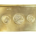 Large Antique English Sterling Silver Coin Inset Box image 6