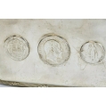 Large Antique English Sterling Silver Coin Inset Box image 8