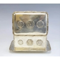 Large Antique English Sterling Silver Coin Inset Box image 9