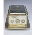Large Antique English Sterling Silver Coin Inset Box image 15