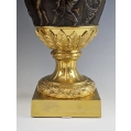 Large Antique French Neoclassical Patinated Gilt Bronze Vases Urns image 11