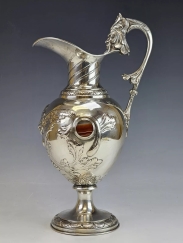 Large Antique French Sterling Silver Pitcher