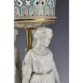Large Antique German Pair Porcelain Figural Centerpieces Three Graces image 3