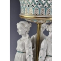 Large Antique German Pair Porcelain Figural Centerpieces Three Graces image 4