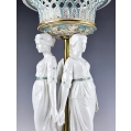 Large Antique German Pair Porcelain Figural Centerpieces Three Graces image 7