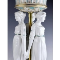 Large Antique German Pair Porcelain Figural Centerpieces Three Graces image 8