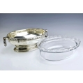 Large Antique German Silver Crystal Centerpiece Bowl image 7