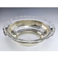 Large Antique German Silver Crystal Centerpiece Bowl image 11