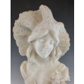 Large Antique Italian Adolfo Cipriani ( 1857–1941 )Alabaster Bust Sculpture image 2
