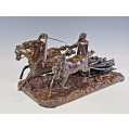 Large Antique Russian Bronze Evgeny Naps Winter Troika image 8