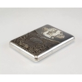 Large Antique Russian Silver Enamel Cigarette Case Queen of Spade image 4