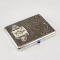 Large Antique Russian Silver Enamel Cigarette Case Queen of Spade image 7