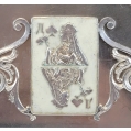 Large Antique Russian Silver Enamel Cigarette Case Queen of Spade image 8