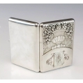 Large Antique Russian Silver Enamel Cigarette Case Queen of Spade image 9