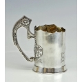 Large Antique Russian Silver Tea Glass Holder Podstakannik Bogatyrs image 6
