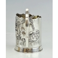 Large Antique Russian Silver Tea Glass Holder Podstakannik Bogatyrs image 7