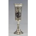 Large Early 19C Russian Silver Niello Flute Cup image 9