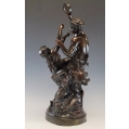 Large Fine 19C French Bronze Statue After Michel Claude Clodion ( 1738-1814 ) image 4