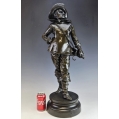 Large Fine 19C French Bronze Statue Edouard Drouot ( 1859-1945 ) La Mousquetaire image 3