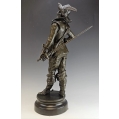Large Fine 19C French Bronze Statue Edouard Drouot ( 1859-1945 ) La Mousquetaire image 4