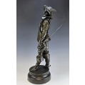 Large Fine 19C French Bronze Statue Edouard Drouot ( 1859-1945 ) La Mousquetaire image 11