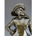 Large Fine 19C French Bronze Statue Edouard Drouot ( 1859-1945 ) La Mousquetaire image 12