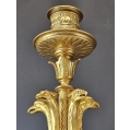 Large Fine 19C French Gilt Patinated Bronze Pair Candelabras Vases image 3